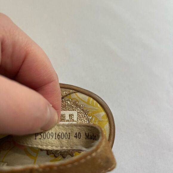 Fly London Womens Yexa916 Wedge Sandal Metallic Luna/Camel Size 40 - Picture 7 of 9